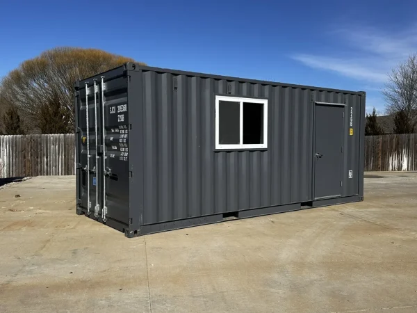 20-ft-20-Slate-Gray-Shiplap-120V-Shipping-Container-Office-Minisplit-1536x1152 20ft 20’ Slate Gray Shiplap 120V Shipping Container Office Mini Split
