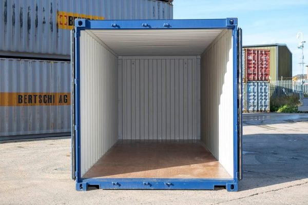 20ft-blue-open-doors 20Ft Shipping Container (One Trip) – Blue