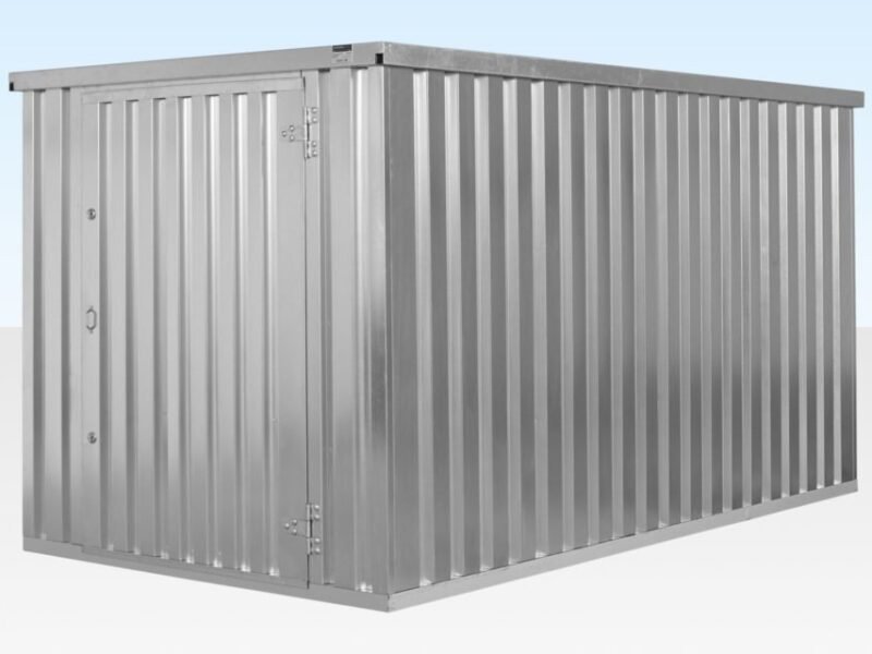 4m x 2.1m Flat Pack Container Store – Galvanised