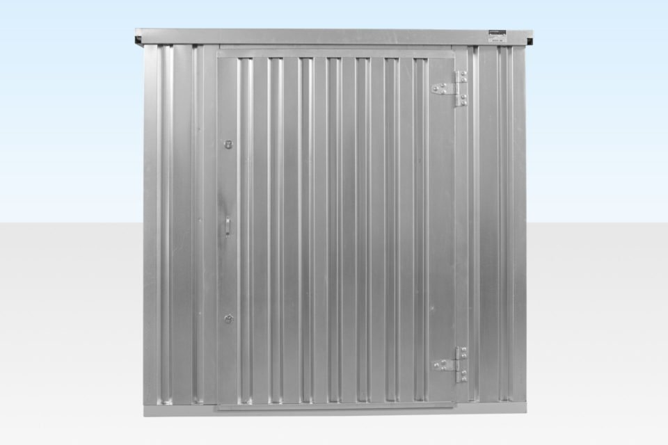 4m x 2.1m Flat Pack Container Store – Galvanised