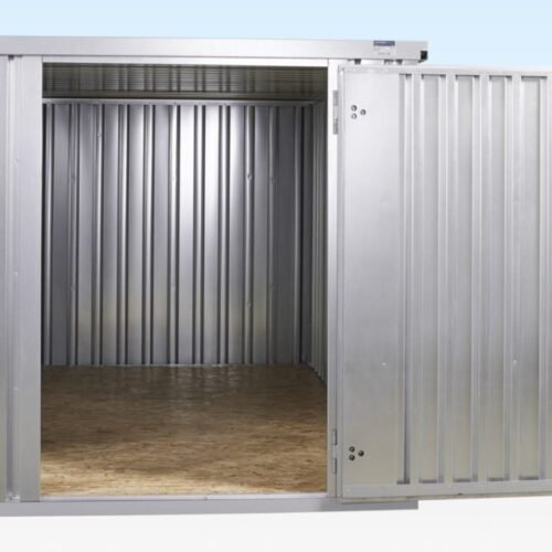 4m x 2.1m Flat Pack Container Store – Galvanised