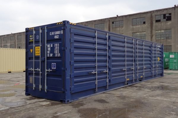 40ft-sideopen-blue-1-blue 40Ft Full Side Access Container High Cube (9′ 6″ High)