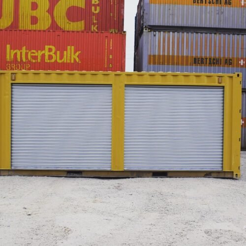 Yellow 20ft Used Container – Dual Side Roll-Up Doors