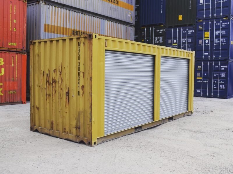 Yellow 20ft Used Container – Dual Side Roll-Up Doors