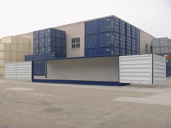 714-40ft-FSA-High-Cube-Doors-Open (1) 40Ft Full Side Access Container High Cube (9′ 6″ High)
