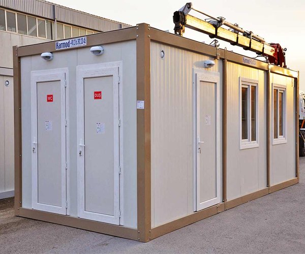 Toilet-&-Shower-Blocks-for-Sale 1+1 Double Mains Toilet 8Ft x 5Ft (Green)