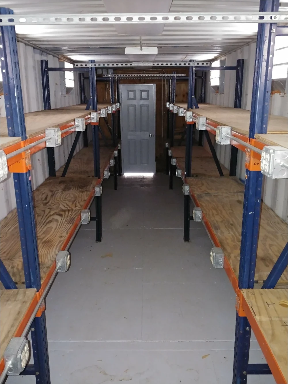 40 ft Container Shop – Climate Controlled Office + Inventory Storage  Racking
