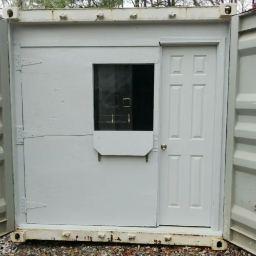 40 ft Container Shop – Climate Controlled Office + Inventory Storage  Racking