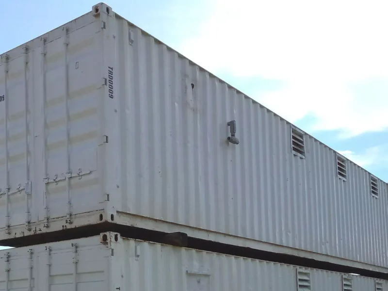40 ft Container Shop – Climate Controlled Office + Inventory Storage  Racking