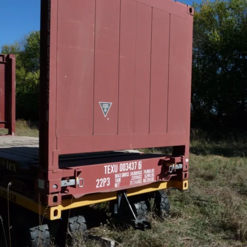 20′ Flat Rack Shipping Container – One Trip, For Equipment, Oversize Items