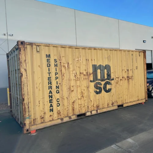 Used 20ft Conex Shipping / Storage Container – Yellow/Gold – Priced to Sell!
