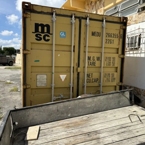 Used 20ft Conex Shipping / Storage Container – Yellow/Gold – Priced to Sell!