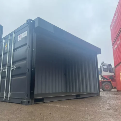 Shipping Container with Electrified Full Roll Up Side Opening